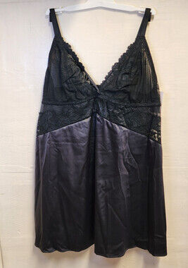 New Auden Women's Black Sexy Lingerie Sleep Dress Pajamas Adjustable Size XL